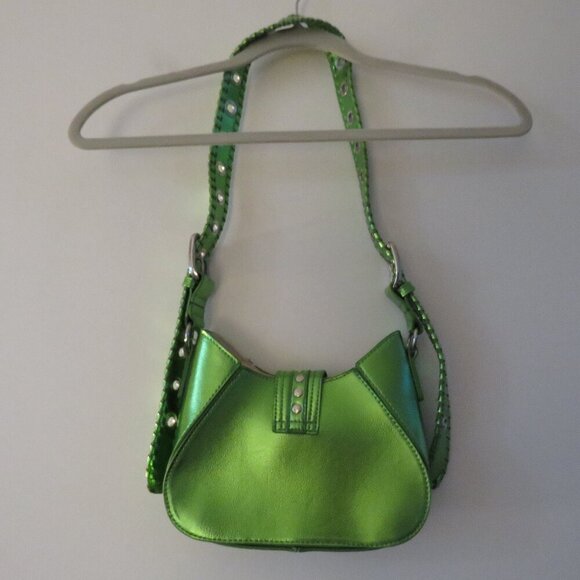 URBAN OUTFITTERS Devon Studded Mini Shoulder Bag in Metallic Green Y2K Glam NWT - Picture 12 of 15